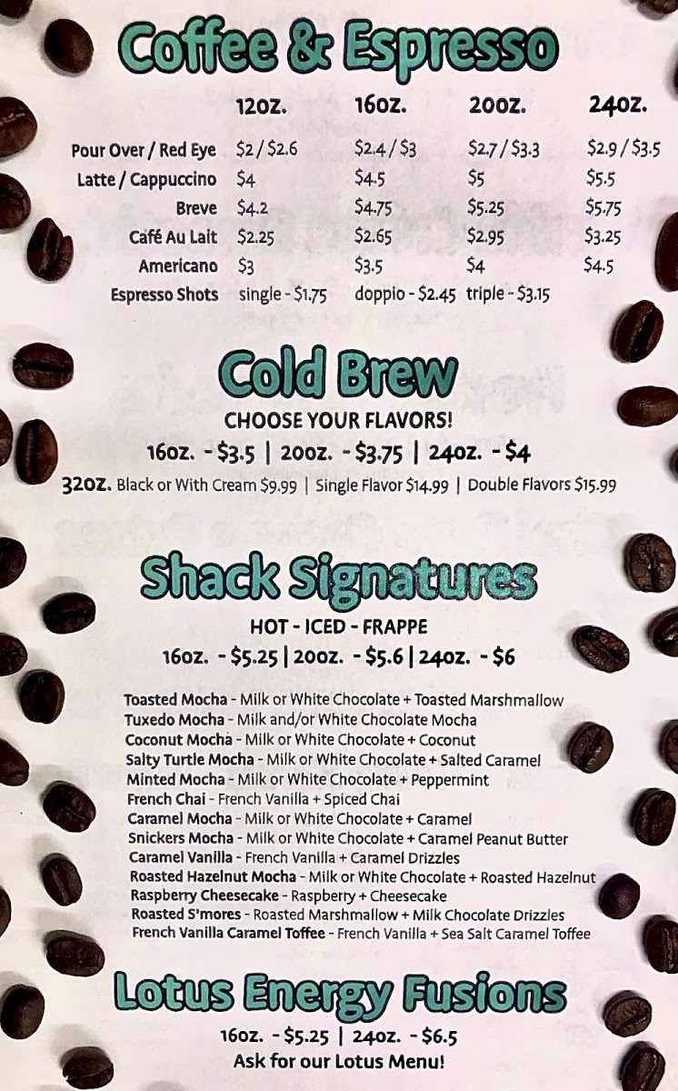 LC Coffee Shack, LLC. Photo Menu 5