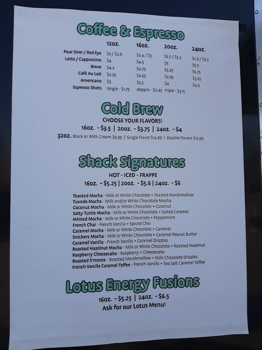 LC Coffee Shack, LLC. Photo Menu 8