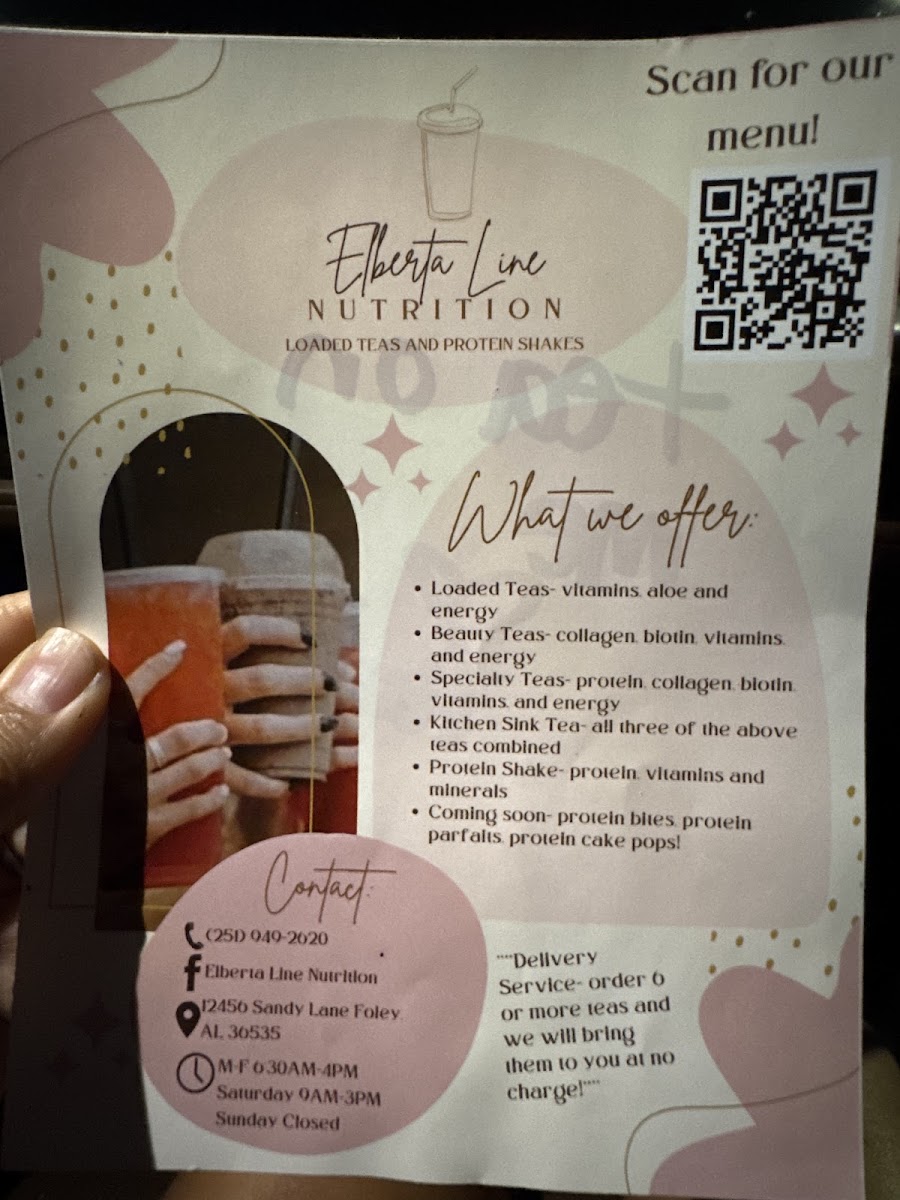 Elberta Line Nutrition Photo Menu 1