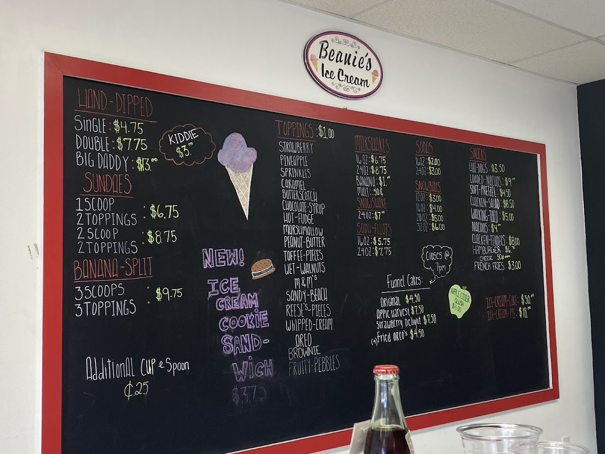 Beanie's Ice Cream-Candy Parlor Photo Menu 1