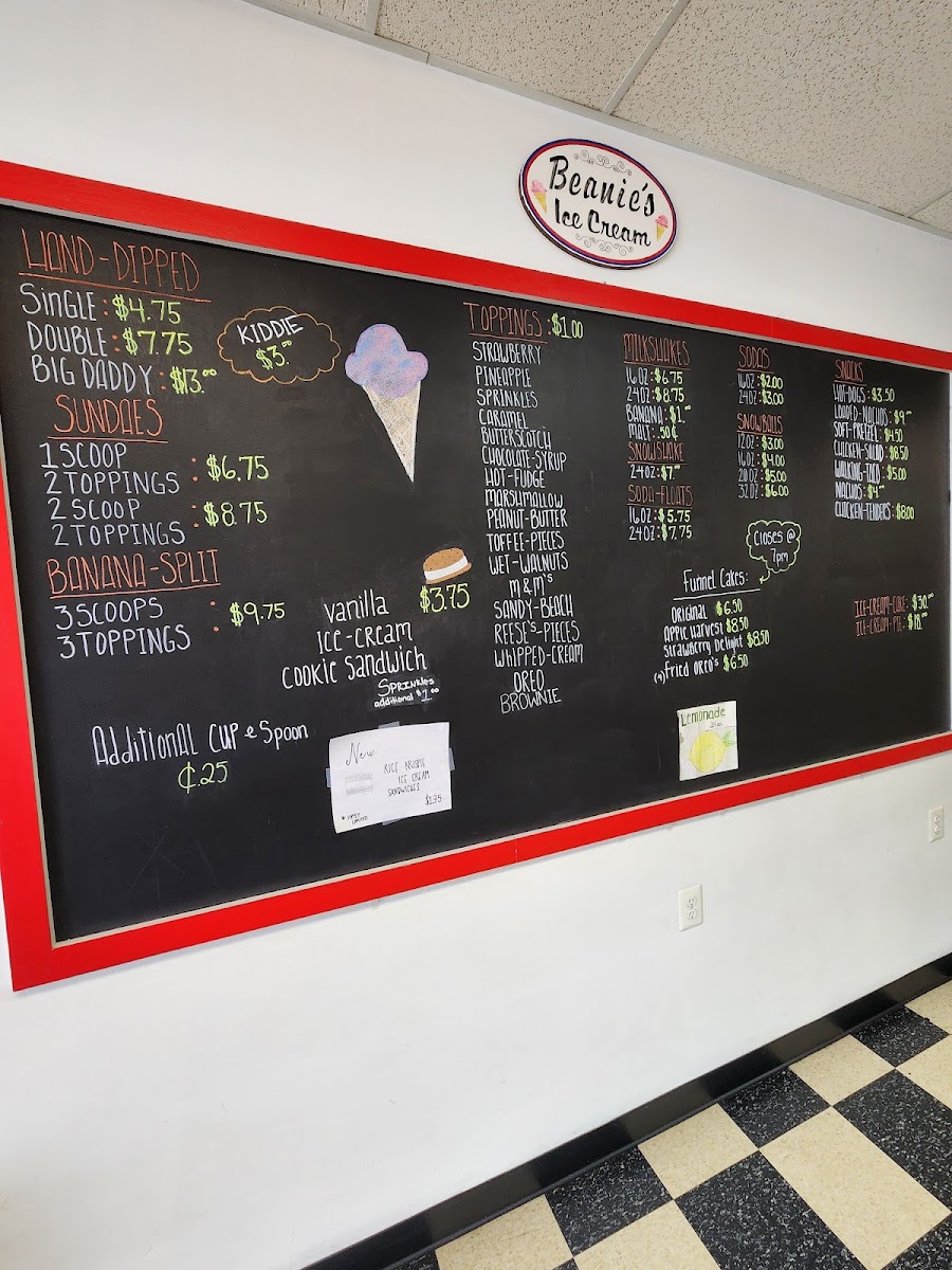 Beanie's Ice Cream-Candy Parlor Photo Menu 2