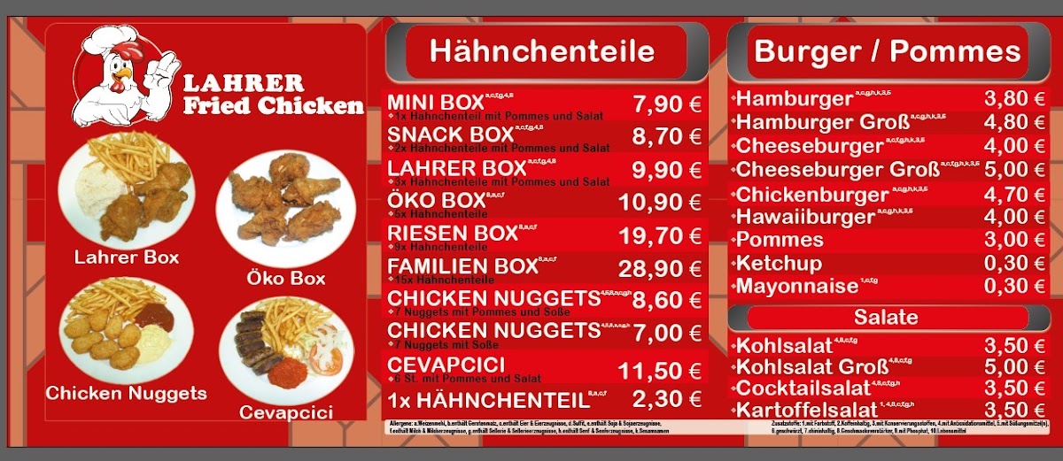Lahrer Fried Chicken Photo Menu 1