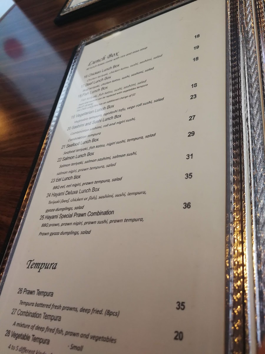 Hayami Japanese restaurant Photo Menu 8
