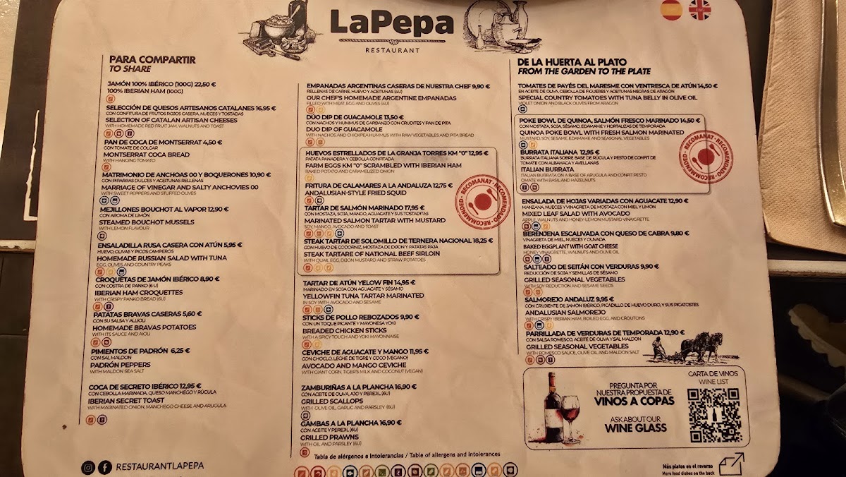 Restaurant La Pepa Photo Menu 1