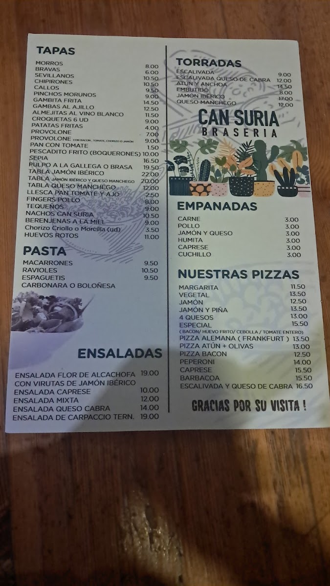 Can suria Restaurante Braseria Photo Menu 1