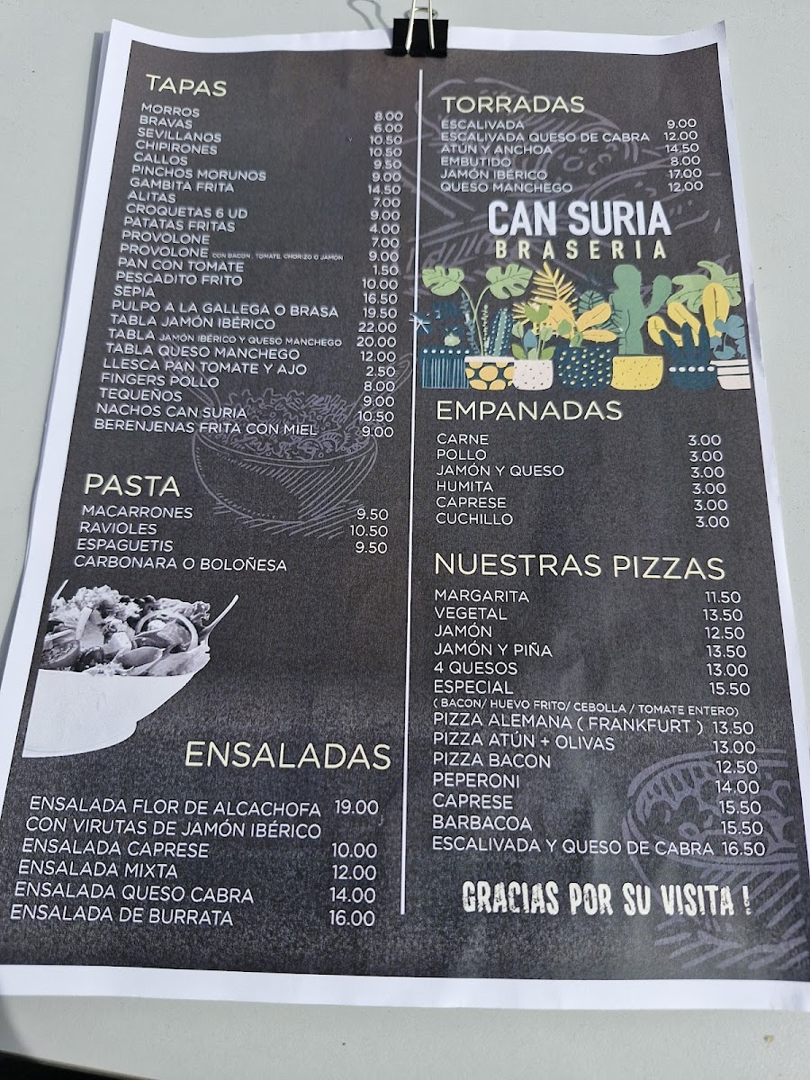 Can suria Restaurante Braseria Photo Menu 3
