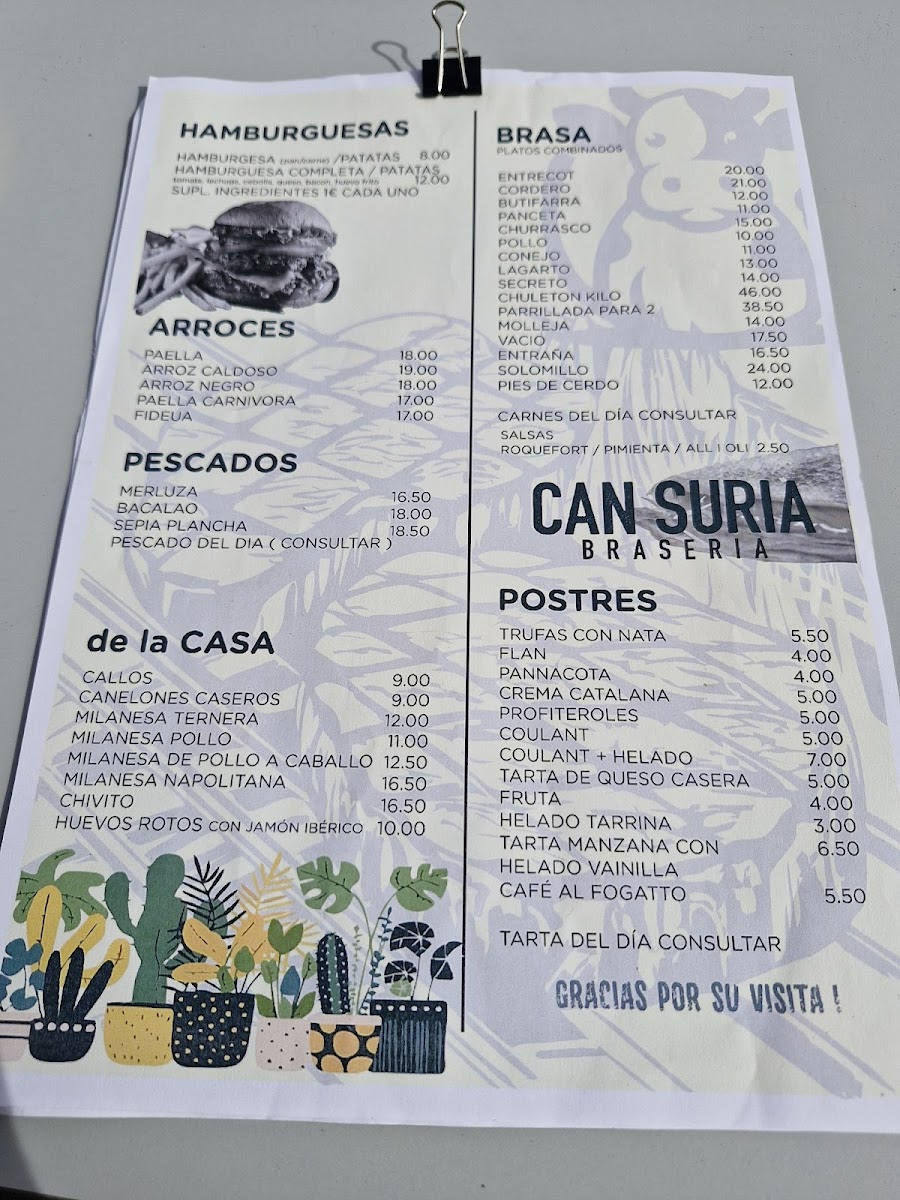 Can suria Restaurante Braseria Photo Menu 4