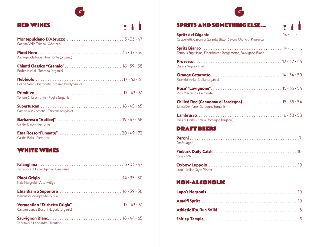 il Gigante Photo Menu 2
