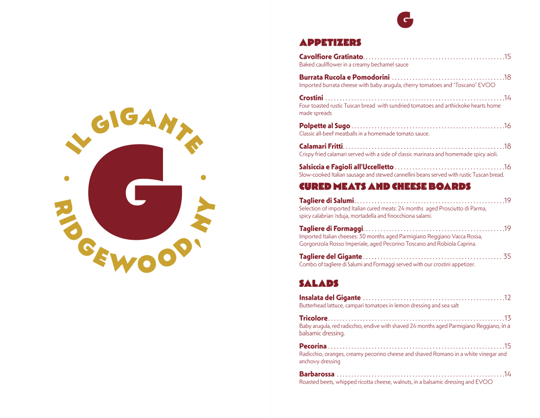 il Gigante Photo Menu 4