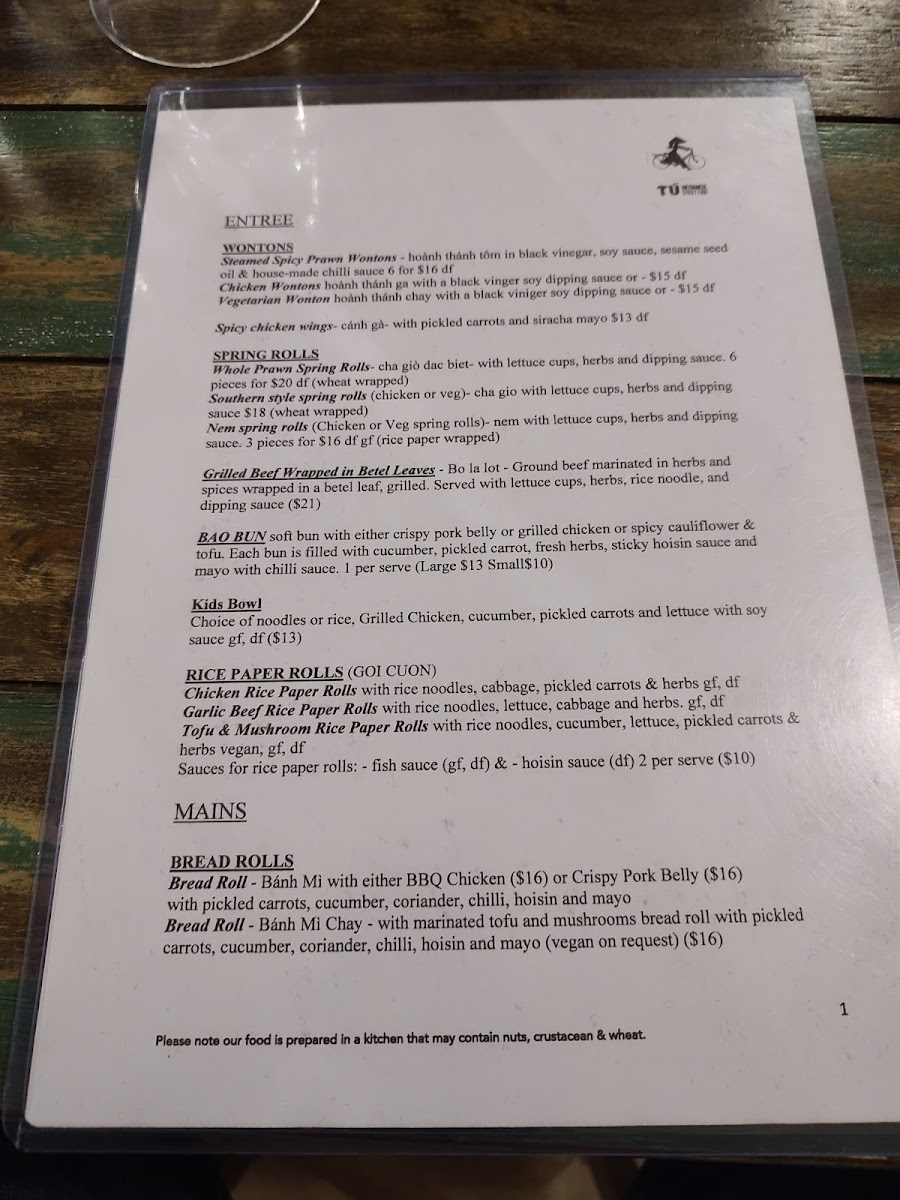 Tu Vietnamese Street Food Photo Menu 5