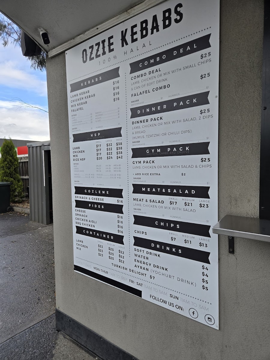 Ozzie Kebabs Photo Menu 2