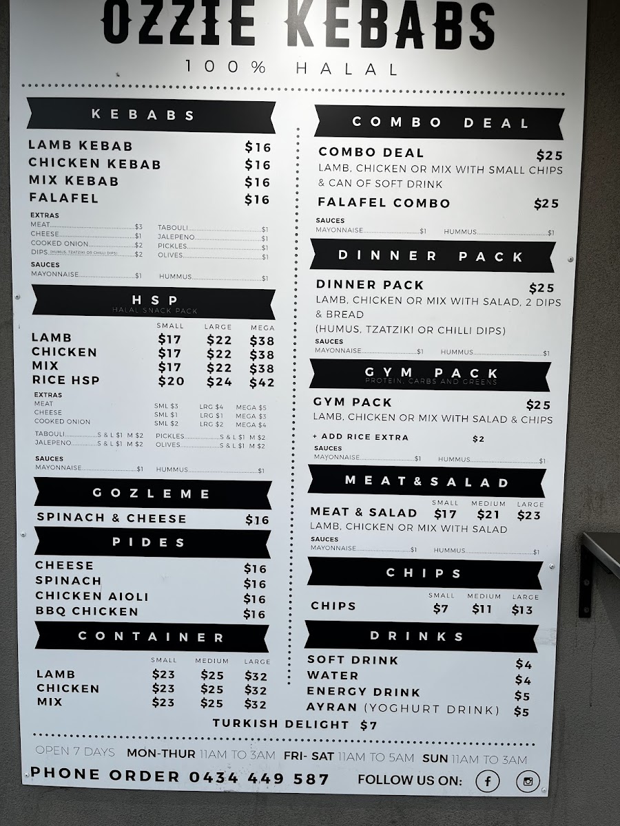 Ozzie Kebabs Photo Menu 4