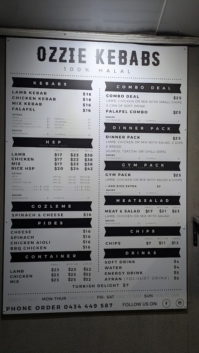 Ozzie Kebabs Photo Menu 5