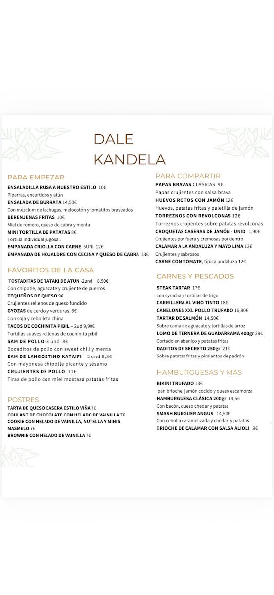 Dale Kandela Photo Menu 2