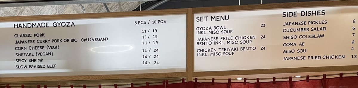Gyoza Yokocho Photo Menu 3