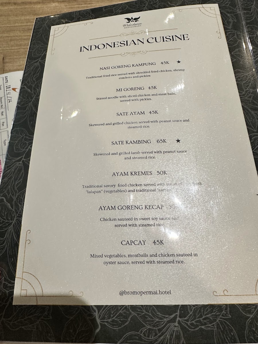 Widodaren Restaurant Photo Menu 1