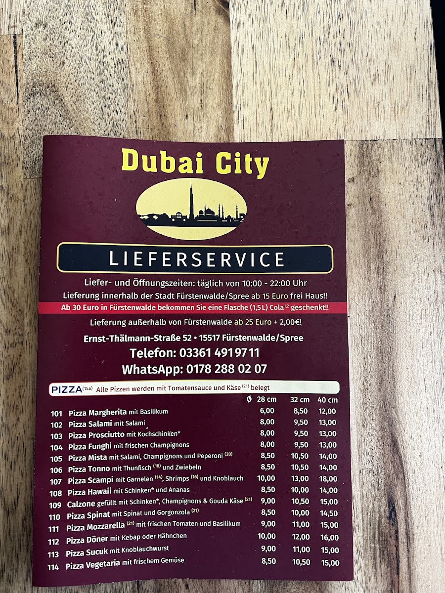 Dubai City Photo Menu 4