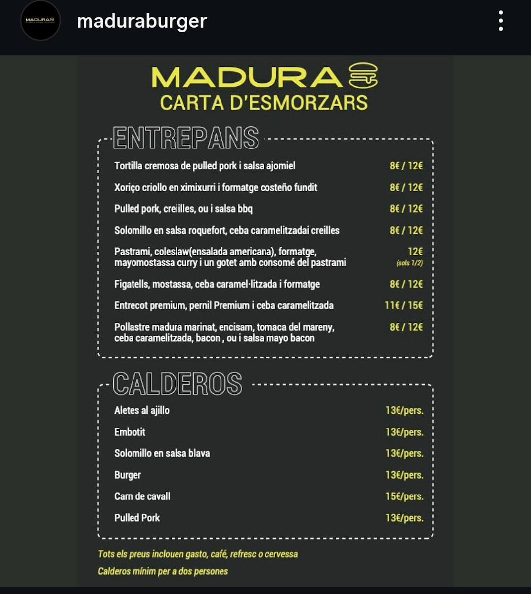 Madura Burger Photo Menu 1