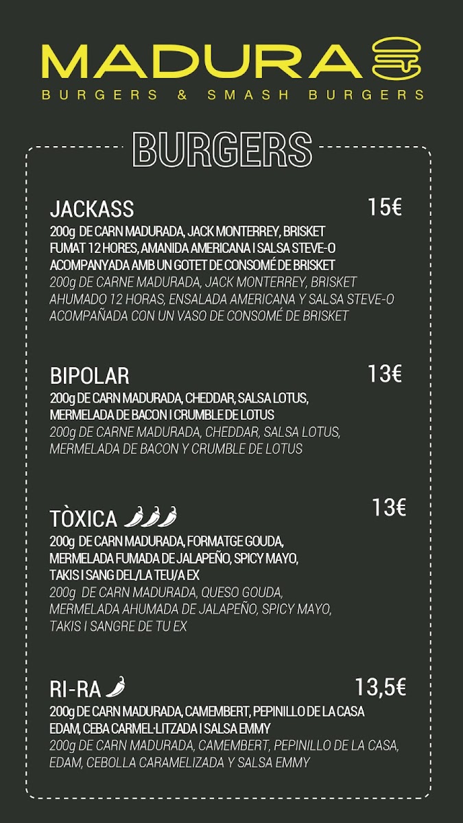 Madura Burger Photo Menu 2