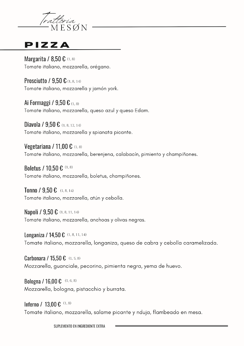 Trattoria Mesón Photo Menu 1