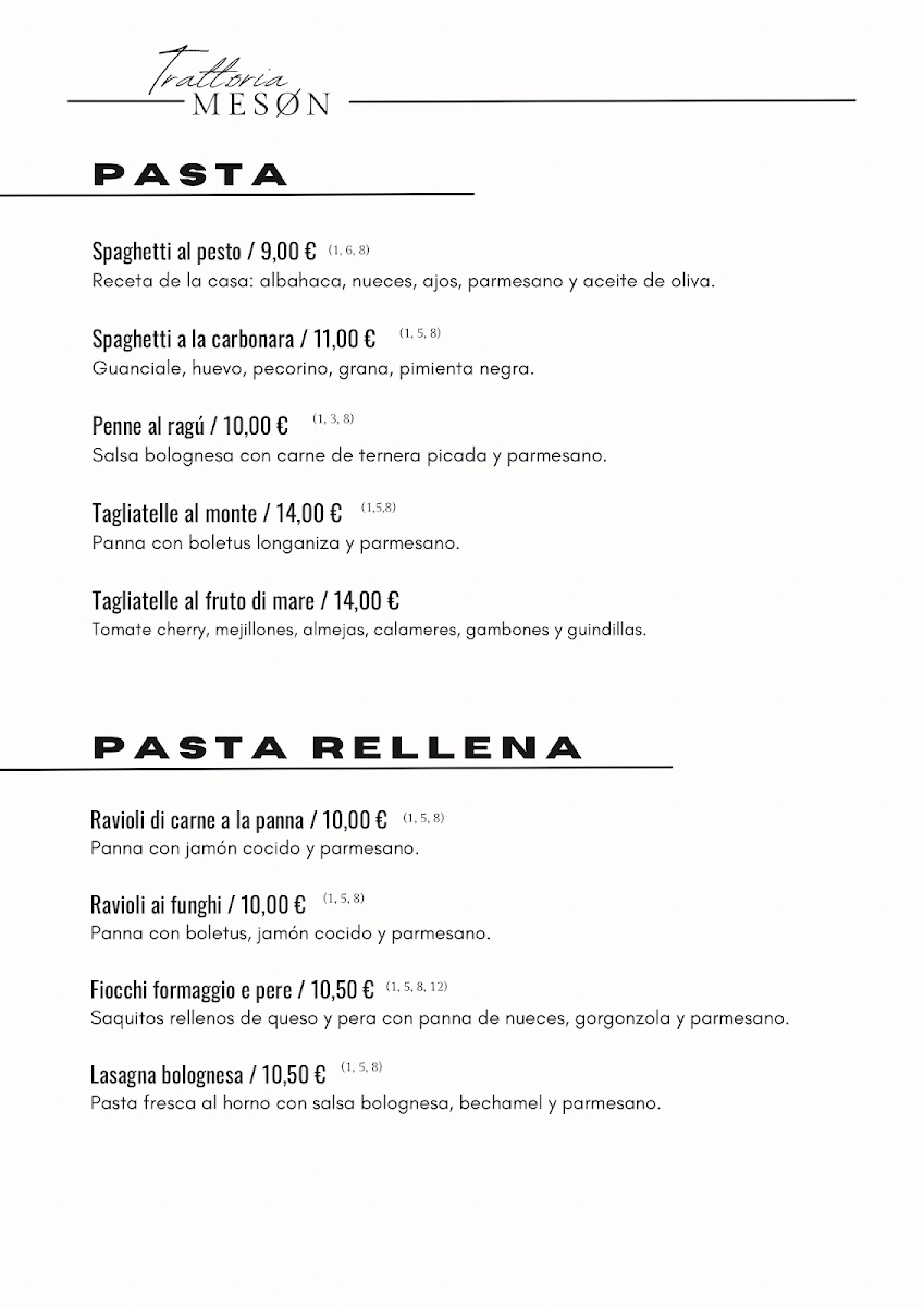 Trattoria Mesón Photo Menu 2