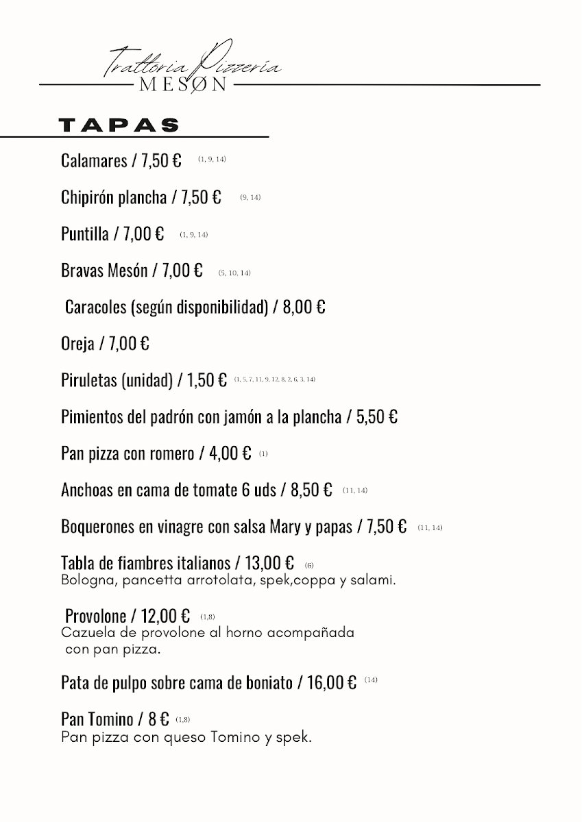 Trattoria Mesón Photo Menu 3