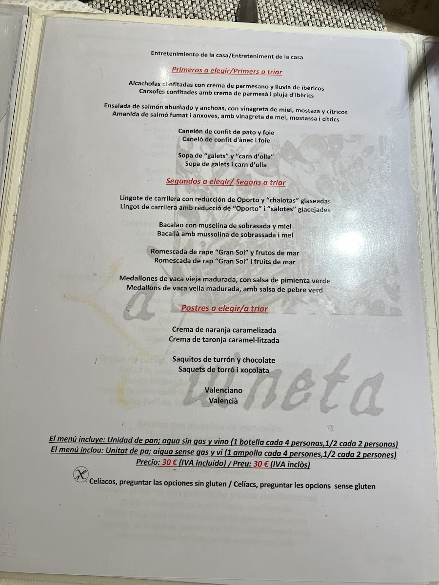 La Cuineta Photo Menu 10