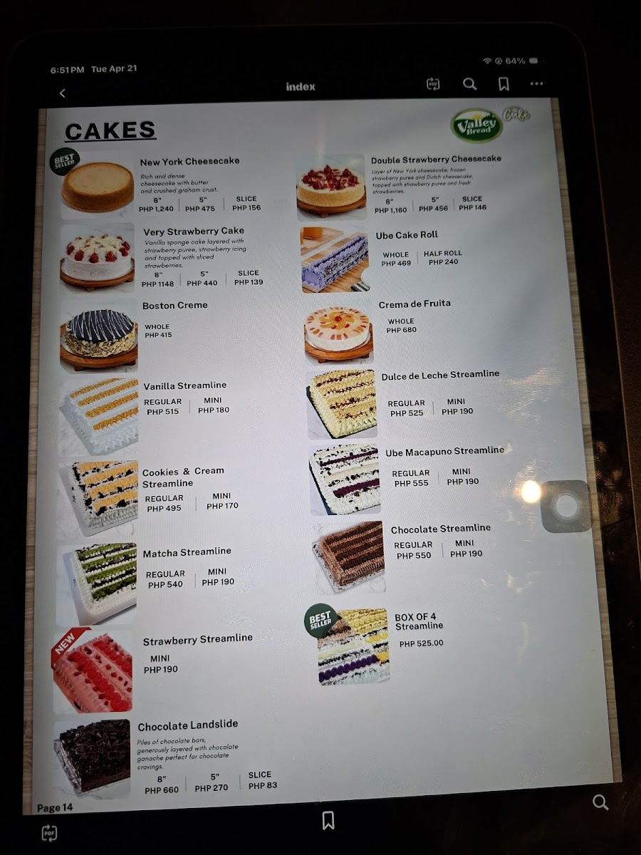 Valley Bread Café - Km4, La Trinidad Photo Menu 4