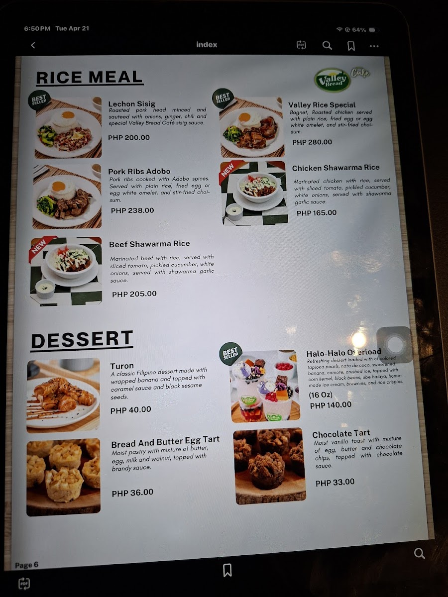 Valley Bread Café - Km4, La Trinidad Photo Menu 6
