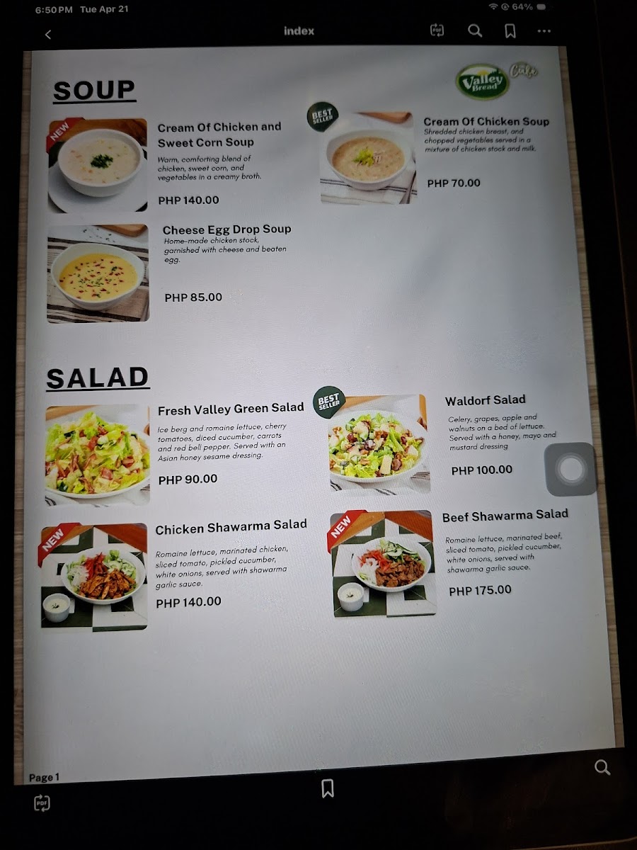 Valley Bread Café - Km4, La Trinidad Photo Menu 8
