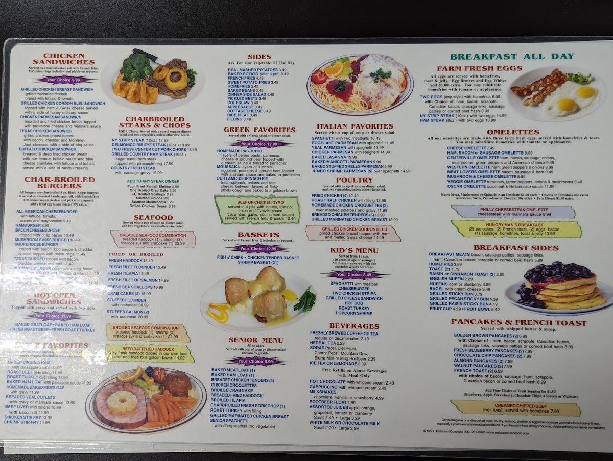 Centerville Diner 1 Photo Menu 2