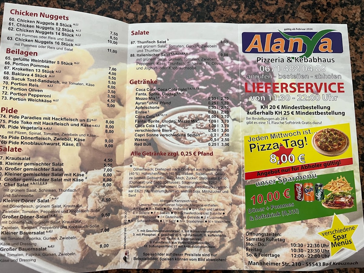 Alanya Pizzeria & Kebabhaus Photo Menu 2
