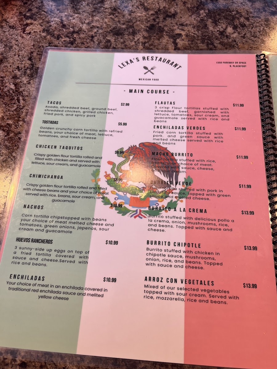 Lexa´s Restaurant Photo Menu 1