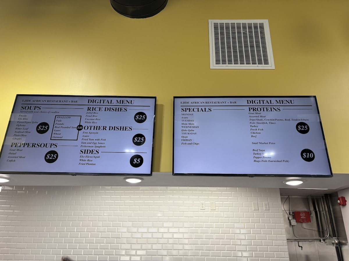EJIDE AFRICAN RESTAURANT AND BAR Photo Menu 4