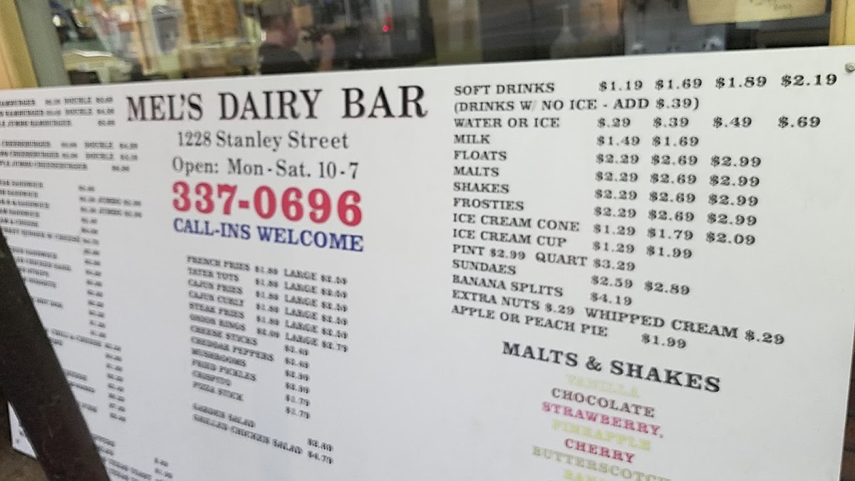 Mel's Dairy Bar Photo Menu 4