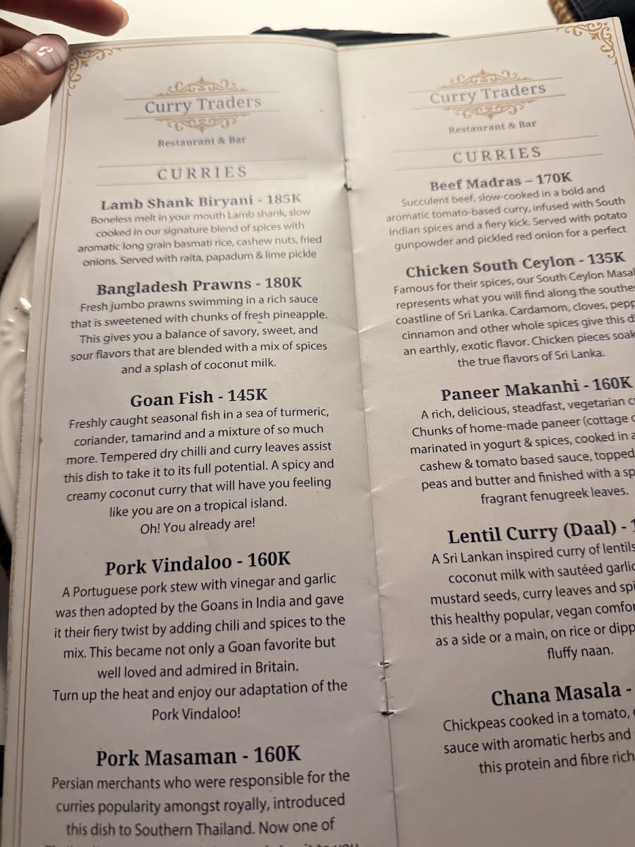Curry Traders Restaurant and Bar Photo Menu 1