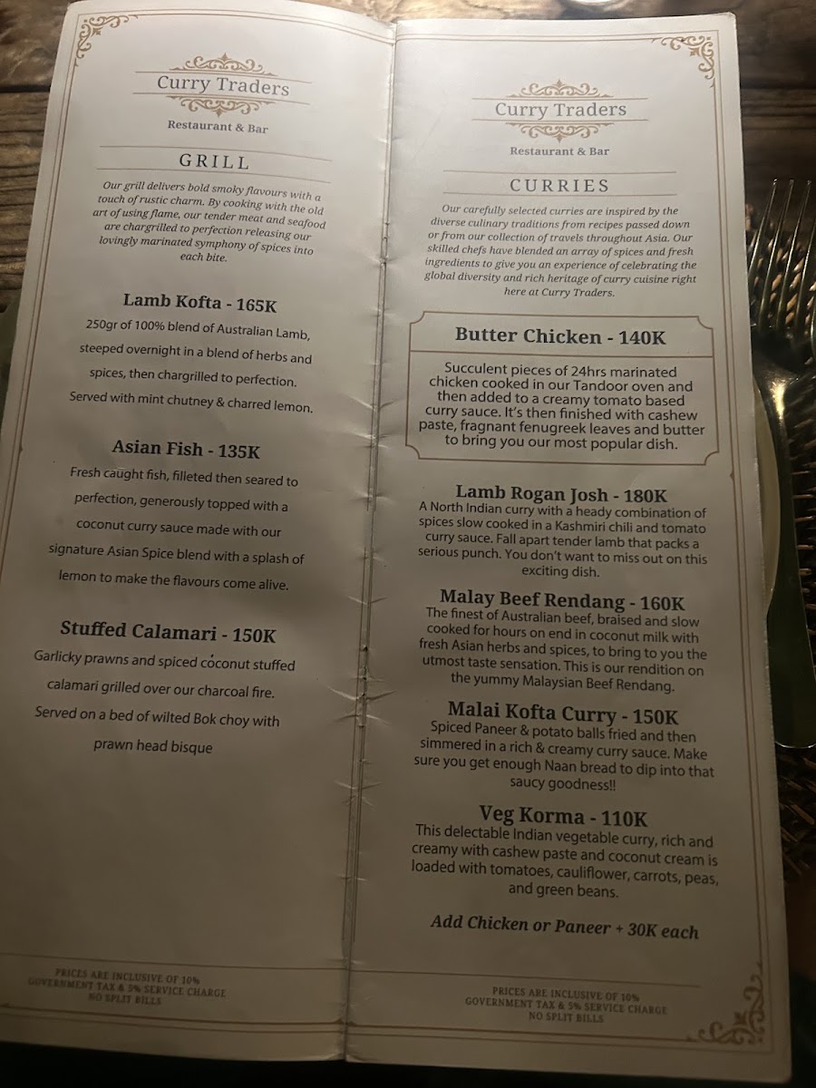 Curry Traders Restaurant and Bar Photo Menu 10