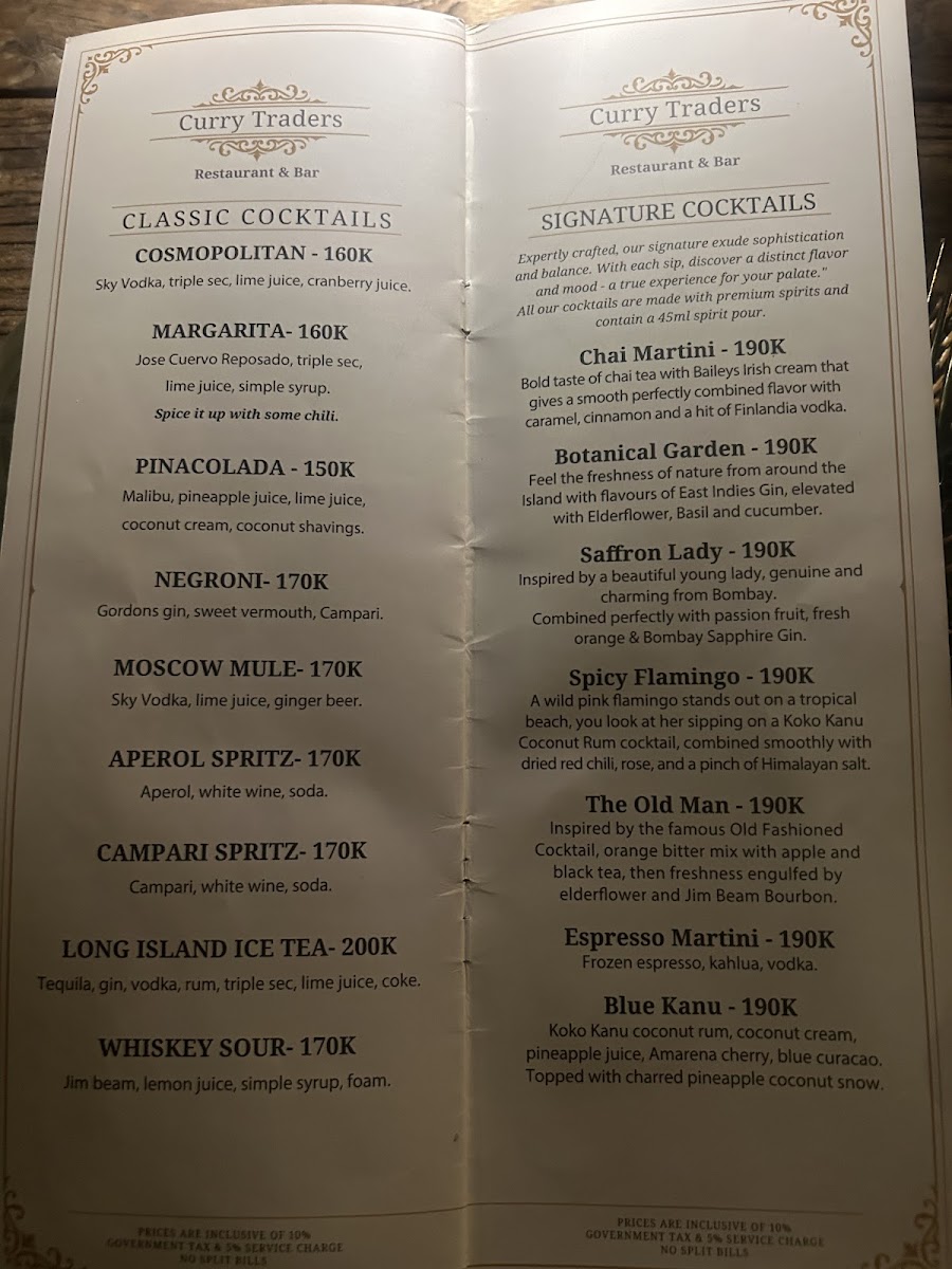 Curry Traders Restaurant and Bar Photo Menu 4