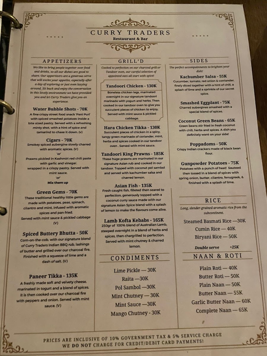 Curry Traders Restaurant and Bar Photo Menu 8