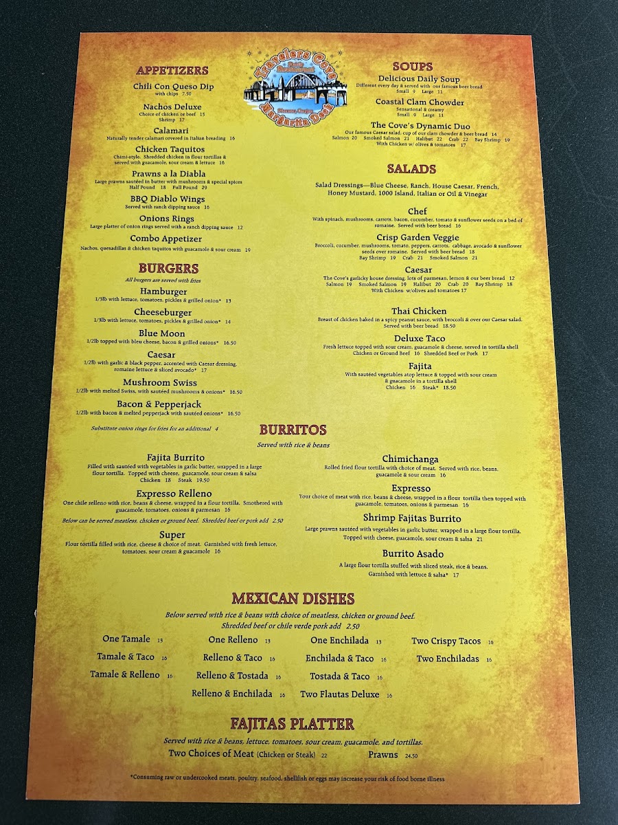 Traveler's Cove Photo Menu 3