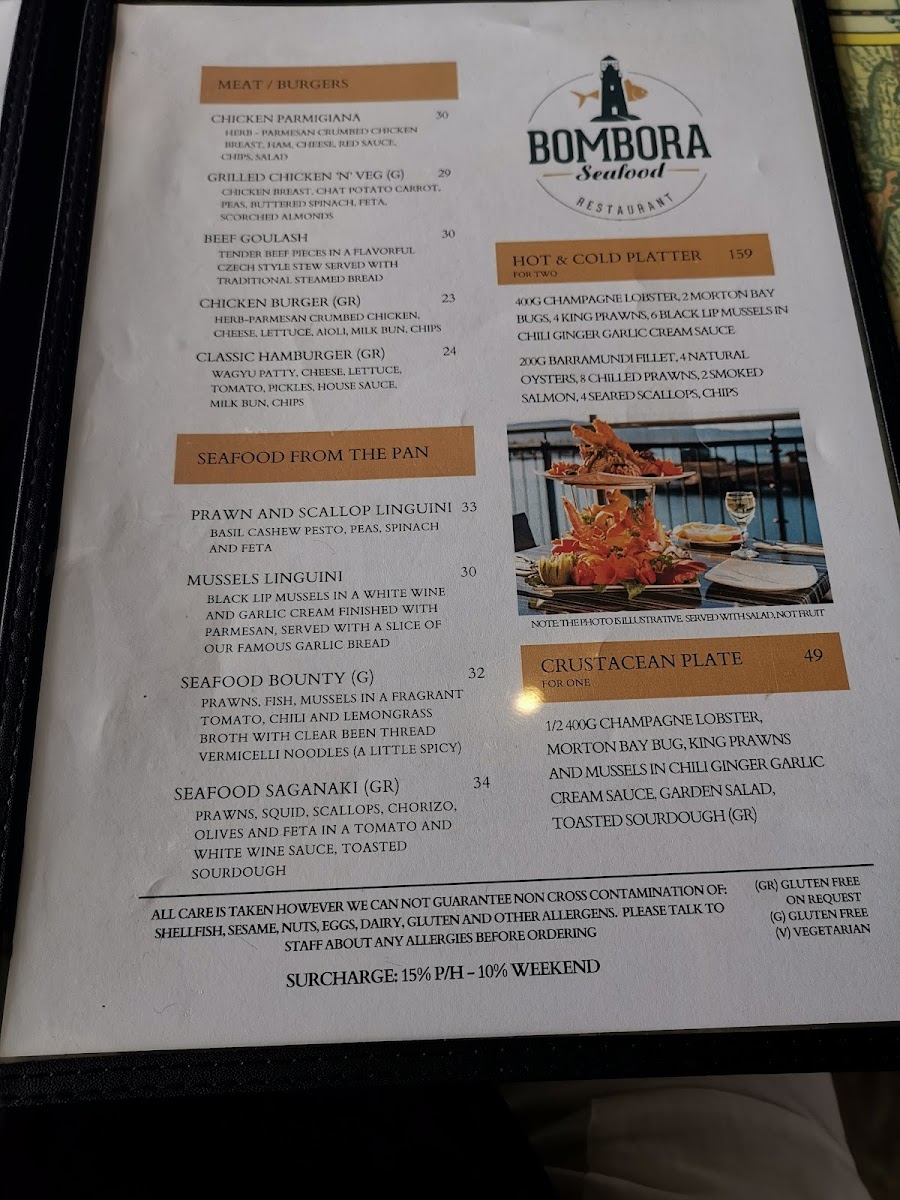 Bombora Seafood Cafe/Restaurant Photo Menu 5