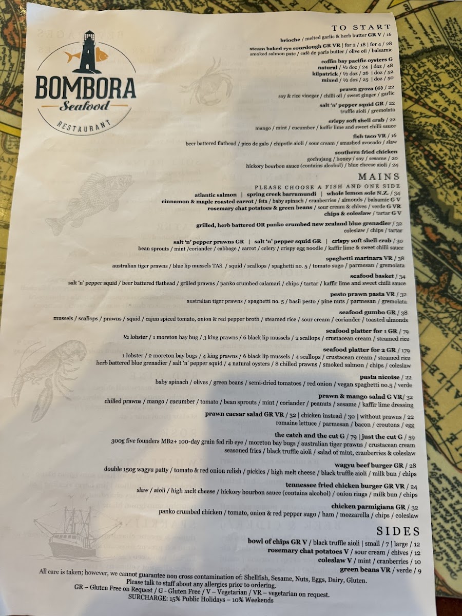 Bombora Seafood Cafe/Restaurant Photo Menu 6
