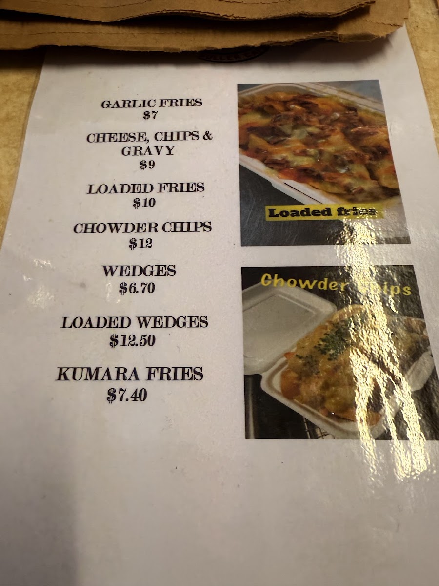 Tony’s Buller Cafe Chinese takeaway Photo Menu 5