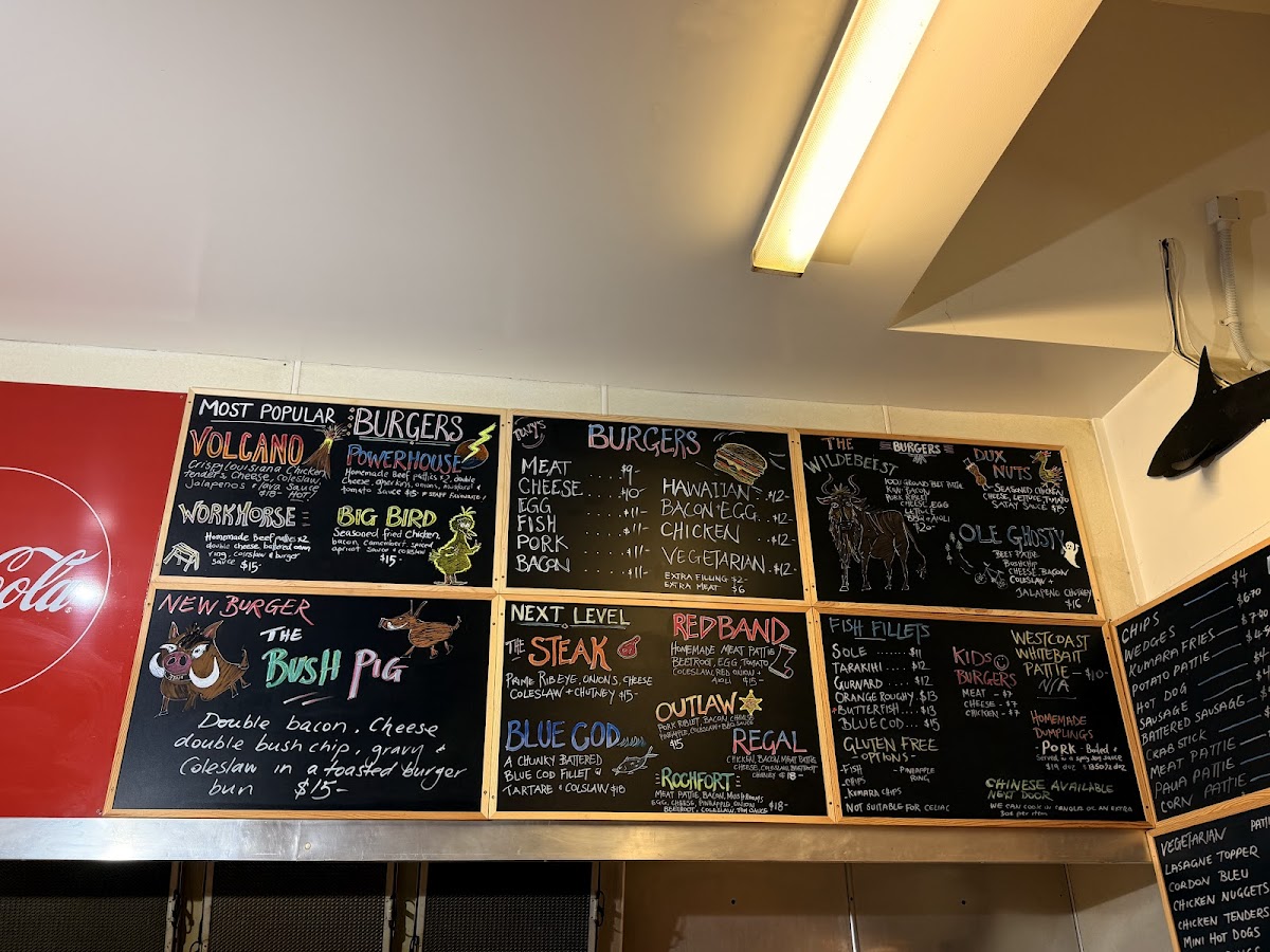 Tony’s Buller Cafe Chinese takeaway Photo Menu 9