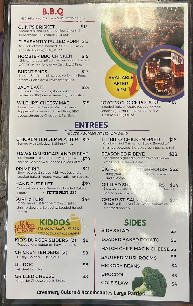 Pleasant Hill Creamery Photo Menu 2
