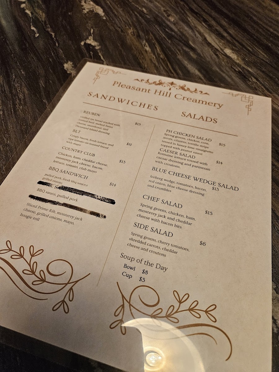 Pleasant Hill Creamery Photo Menu 3