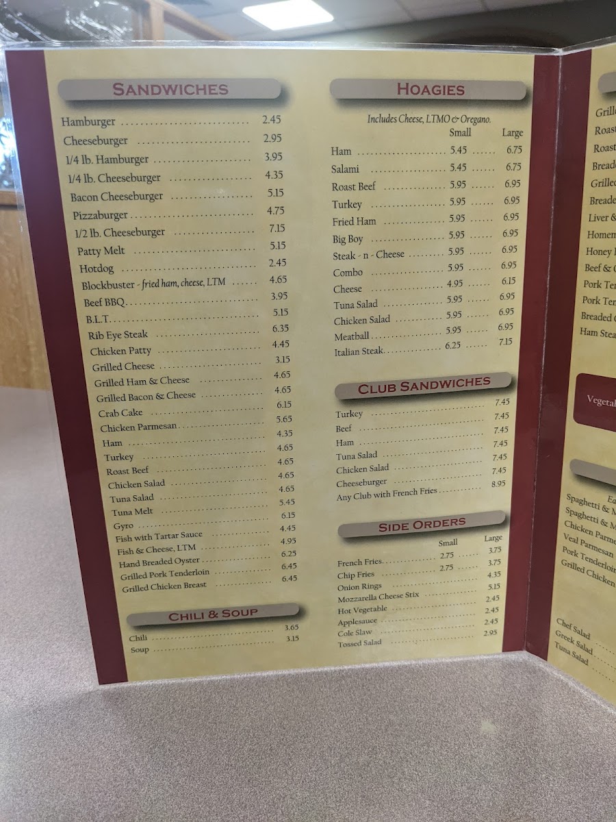 Stoner's Family Restaurant Photo Menu 2