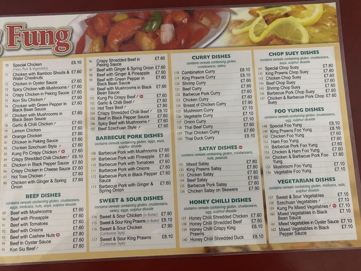 Wing Fung Restaurant Photo Menu 1