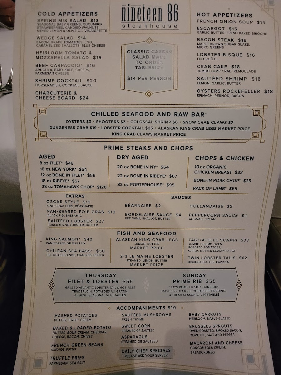 Nineteen 86 Steakhouse Photo Menu 6