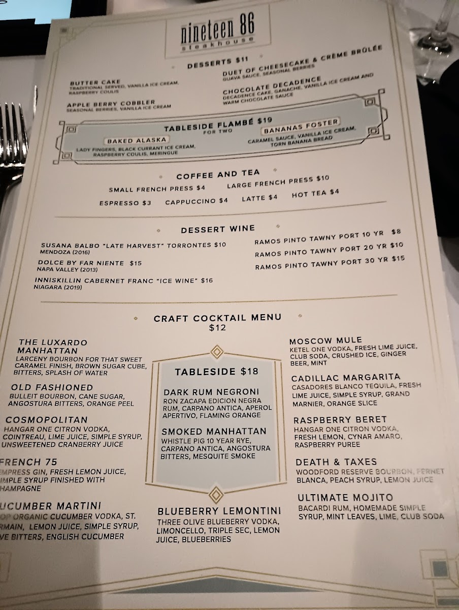 Nineteen 86 Steakhouse Photo Menu 7